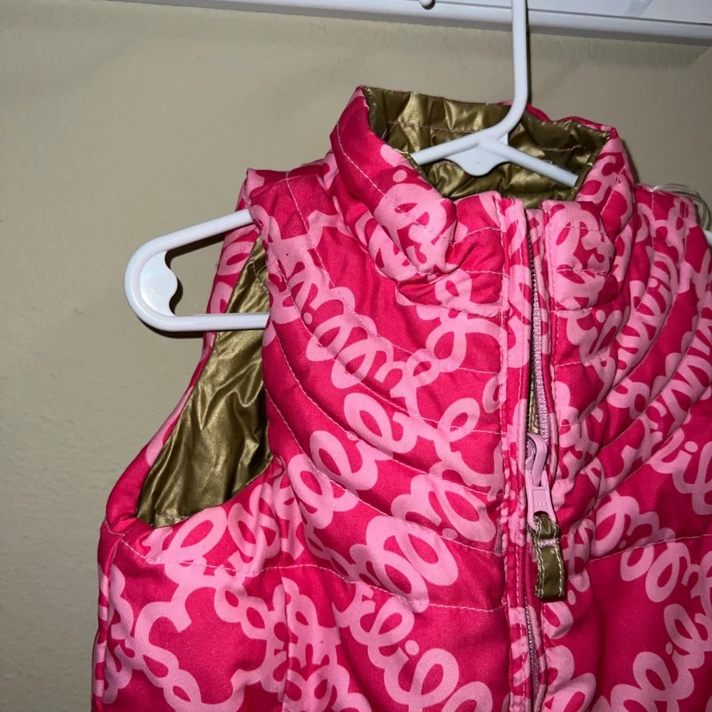 Lilly Pulitzer Pink Patterned Puffer Vest